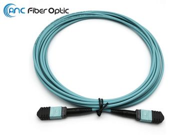 Fibra MPO de los cables OM3 24 del remiendo de la fibra de Data Center los 5M a la ronda femenina 3.0m m de MPO