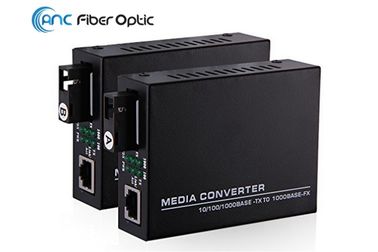 medios convertidor puerto del SC 1310nm/1550nm del SM 10 100 1000M de la sola fibra óptica