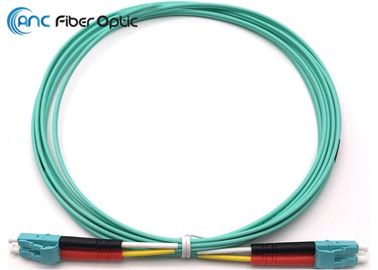 El LC a la aguamarina del cordón de remiendo de la fibra óptica del LC 10G OM3 50/125 duplica la aduana de 2.0m m 3.0m m