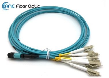 Asambleas de cable de fribra óptica de OM3 8F MPO