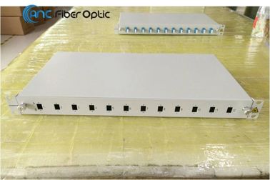 19&quot; el panel de remiendo desplazable de la fibra óptica 1U con el puerto del adaptador del ST MPO del SC DSC LC FC