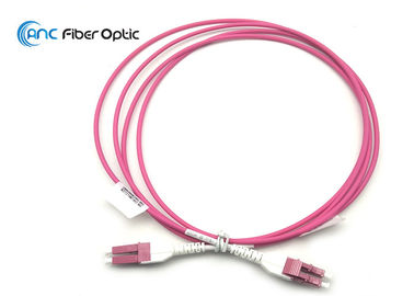 Cordón de remiendo no cambiable dual del puente SM OM3 OM4 LC Uniboot de la fibra óptica del cable del vínculo