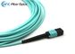 MPO al cable redondo de la fibra OM3 50/125 de las asambleas de cable de fribra óptica de MPO 12