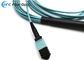 Cable de fribra óptica femenino de la aguamarina 24F MPO alrededor del cordón de remiendo del desbloqueo de 3.0m m los 5M