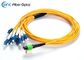 Fibra del cable de fribra óptica 12 del LAN SM MPO de FTTX, metro del Fanout 2.0m m x 0,5 del LC